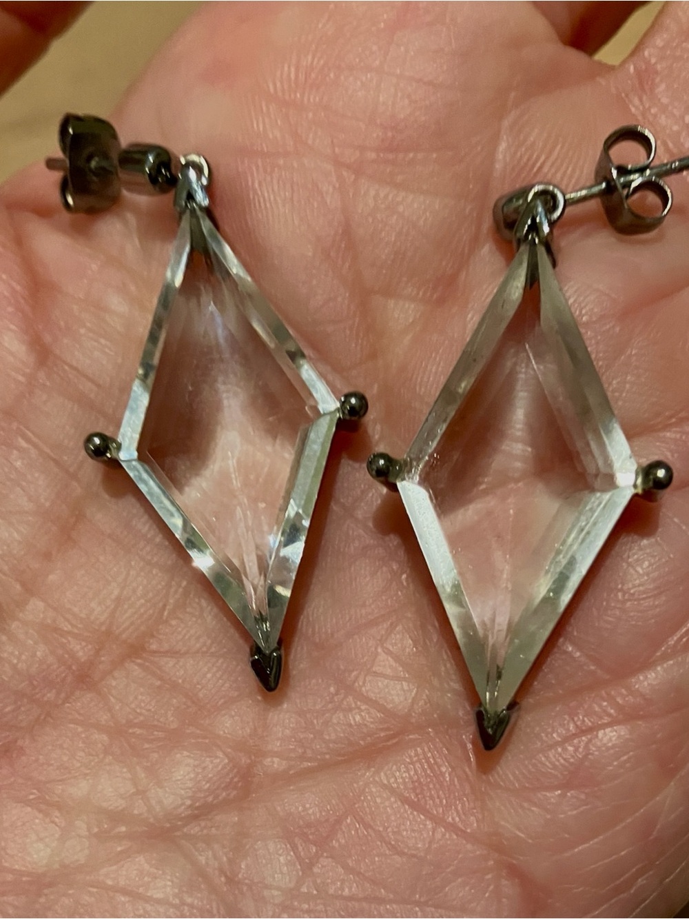 Clear Kite Crystal Drop Earrings - Women Jewelry